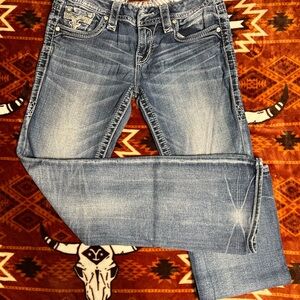Rock Revival Faded Blue Boot Cut Jeans Size 28 x 30